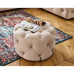 Acheter Lisa Design Gallata - pouf Chesterfield rond - en velours