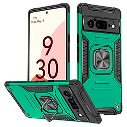 Coque en TPU anti-chocs avec béquille à anneau magnétique, vert noirâtre pour votre Google Pixel 6 Pro