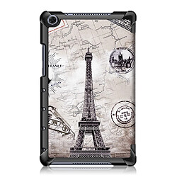 Avis Etui en PU motif imprimé tri-pliure avec support tour eiffel pour votre Huawei MediaPad M5 Lite 8