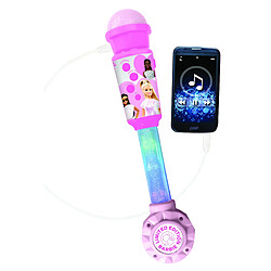 Lexibook Microphone Barbie avec tube lumineux, enceinte (entrée auxiliaire), mélodies et effets sonores