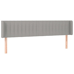 Avis Maison Chic Tête de lit scandinave à LED,meuble de chambre Gris clair 203x16x78/88 cm Tissu -MN21911