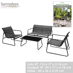 Avis Sunnydays Salon de jardin Lounge - 4 places