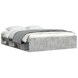 Avis Maison Chic Lit adulte - Lit simple Cadre de lit,Structure du lit Contemporain gris béton 140x200 cm -MN20380