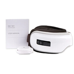 Universal Masseur d'yeux vibrant intelligent Appareil de soin électrique Compresse thermique Bluetooth Rides des yeux Soulagement de la fatigue Lunettes de massage | Appareil de beauté domestique (blanc)