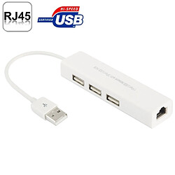 Wewoo Adaptateur réseau Ethernet USB 2.0 + 3 ports USB HUB