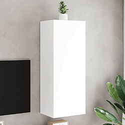 vidaXL Meuble TV mural blanc 40,5x30x102 cm bois d'ingénierie