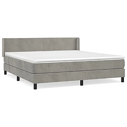 vidaXL Sommier à lattes de lit et matelas Gris clair 180x200cm Velours