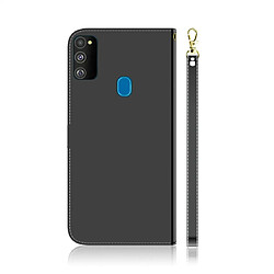 Avis Wewoo Housse Coque Etui à rabat horizontal en surface miroir avec pour Galaxy M30s porte-cartes et emplacements de cartes ainsi que porte-monnaie et lanière Noir