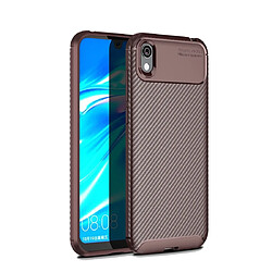 Wewoo Coque TPU Antichoc Texture Fibre de Carbone pour Huawei Honor 8S Marron