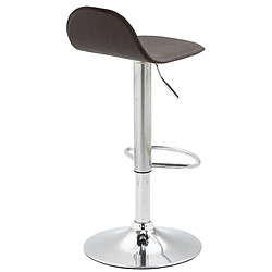 Acheter Decoshop26 Tabouret de bar x1 avec repose-pieds en PVC marron pied trompète en métal chromé 10_0005069