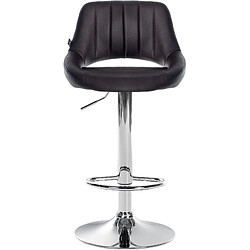 Avis Decoshop26 Tabouret de bar x1 avec repose-pieds pivotant et réglable en PVC marron et métal 10_0005209