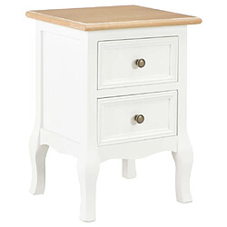 Maison Chic Lot de 2 Tables de chevet,Table de nuit,Table d'appoint pour salon blanc 35x30x49 cm MDF -MN87456