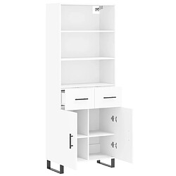 Avis vidaXL Buffet haut Blanc 69,5x34x180 cm Bois d'ingénierie