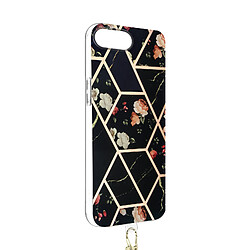 Avizar Coque Cordon iPhone 8 Plus et 7 Plus Motif géométrique en Silicone Gel noir