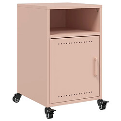 vidaXL Table de chevet rose 36x39x59 cm acier