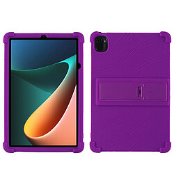 Coque en silicone quatre coins renforcés avec béquille violet pour votre Xiaomi Pad 5/Pad 5 Pro