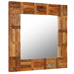 vidaXL Miroir mural Bois de récupération massif 60 x 60 cm