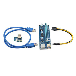 Avis Ubit 6 Emballer Dernières PCI-E Riser Express Câble 1X à 16X avec Led Graphique Extension Propulsé Riser Adaptateur Carte 60cm USB 3.0 Câble