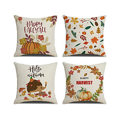 P58 4pcs 45 * 45cm Thanksgiving Harvest motif de linge oreiller couvercle de couverture d'impression oreiller coussin coussin couvercle décoration de l'ameublement