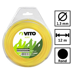 Vito Garden Fil nylon rond pour débroussailleuse - longueur 12m - diamètre 1.3mm