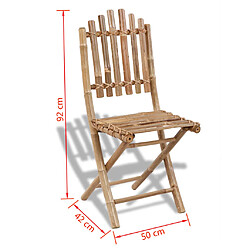 vidaXL Chaises pliables de jardin 2 pcs Bambou pas cher