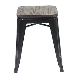 Acheter Mendler 6x Tabouret HWC-A73, avec siège en bois, métal, style industriel, empilable ~ noir