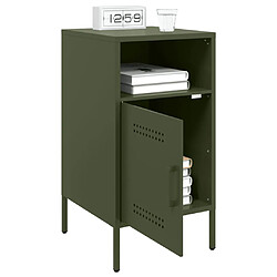 Avis vidaXL Table de chevet vert olive 36x39x68 cm acier