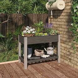 Maison Chic Jardinière,Lit surélevé de jardin - Bac à fleurs - pot de fleur avec étagère Gris 100x50x75 cm WPC -GKD66273