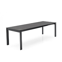 Inside 75 Table extensible 10 couverts EMINENCE FAST 230 cm pieds bois plateau céramique noir