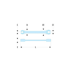 Facom Clé à tuyauter droite avec toile 8 x 10mm
