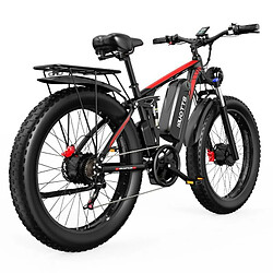 Vélo électrique DUOTTS S26 Moteur 750 W x 2 Vitesse maximale 50 km/h Pneus gonflables 26 x 4,0 pouces Batterie LG 48 V 19,2 Ah Autonomie 120 km