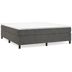 vidaXL Sommier à lattes de lit et matelas Gris foncé 160x200cm Velours