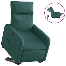 vidaXL Fauteuil inclinable électrique vert foncé tissu