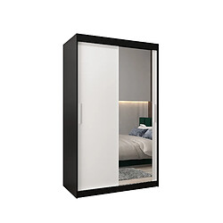 Abiks Meble Armoire TOKYO 2 à portes coulissantes 200/120/62 2 portes (noir/blanc)