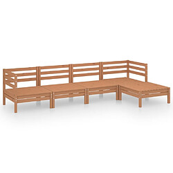 Maison Chic Salon de jardin 5 pcs - Table et chaises d'extérieur - Mobilier/Meubles de jardin Moderne Bois de pin massif Marron miel -MN73914