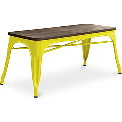 ICONIK INTERIOR Banc Design Industriel - Bois et Métal - Stylix Jaune