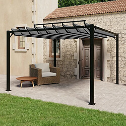 vidaXL Tonnelle avec toit à persienne 3x3 m Anthracite Tissu aluminium