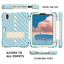 Coque en TPU motif losange, hybride avec béquille et lanière glace bleue pour votre Apple iPad mini (2021)