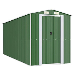 Helloshop26 Abri de jardin cabane cabanon maison de stockage remise extérieur hangar outils robuste 192 x 523 x 223 cm acier galvanisé vert 02_0022365