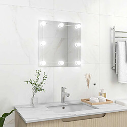 vidaXL Miroir mural avec lampes LED Carré Verre