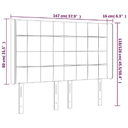 vidaXL Tête de lit à LED Bleu 147x16x118/128 cm Tissu pas cher