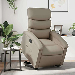 Maison Chic Fauteuil Relax pour salon, Fauteuil inclinable électrique cappuccino similicuir -GKD38356