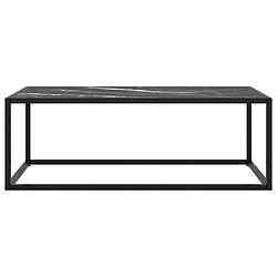 Maison Chic Table basse,Table Console Table d'appoint, Table pour salon Noir avec verre marbre noir 100x50x35 cm -MN36420