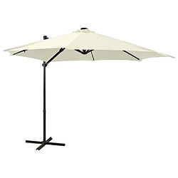 Maison Chic Parasol Jardin | Parasol déporté avec mat et lumières LED Sable 300 cm - GKD49792