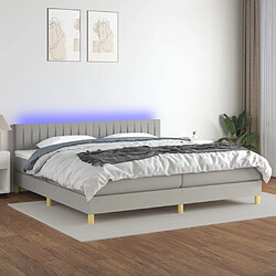 vidaXL Sommier à lattes de lit matelas LED Gris clair 200x200 cm Tissu