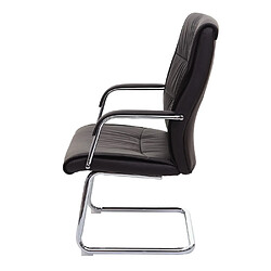 Avis Decoshop26 Fauteuil de bureau sans roulettes conférence chaise visiteur cantilever en PVC marron 04_0001924