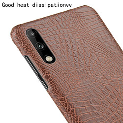 Wewoo Coque Rigide Pour Huawei Enjoy 10s Antichoc Crocodile Texture PC + PU Case Brown pas cher