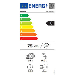 Lave-vaisselle 60cm 14 couverts 40db blanc - SN25EW09CE - SIEMENS