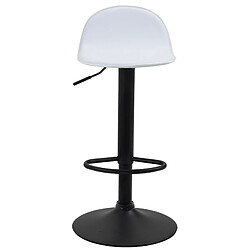 Avis Decoshop26 Lot de 2 tabourets de bar avec repose-pieds en PVC blanc pied trompète en métal noir 10_0004260