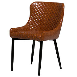 Acheter Beliani Set de 2 Cuir PU Chaise de salle à manger Marron doré SOLANO